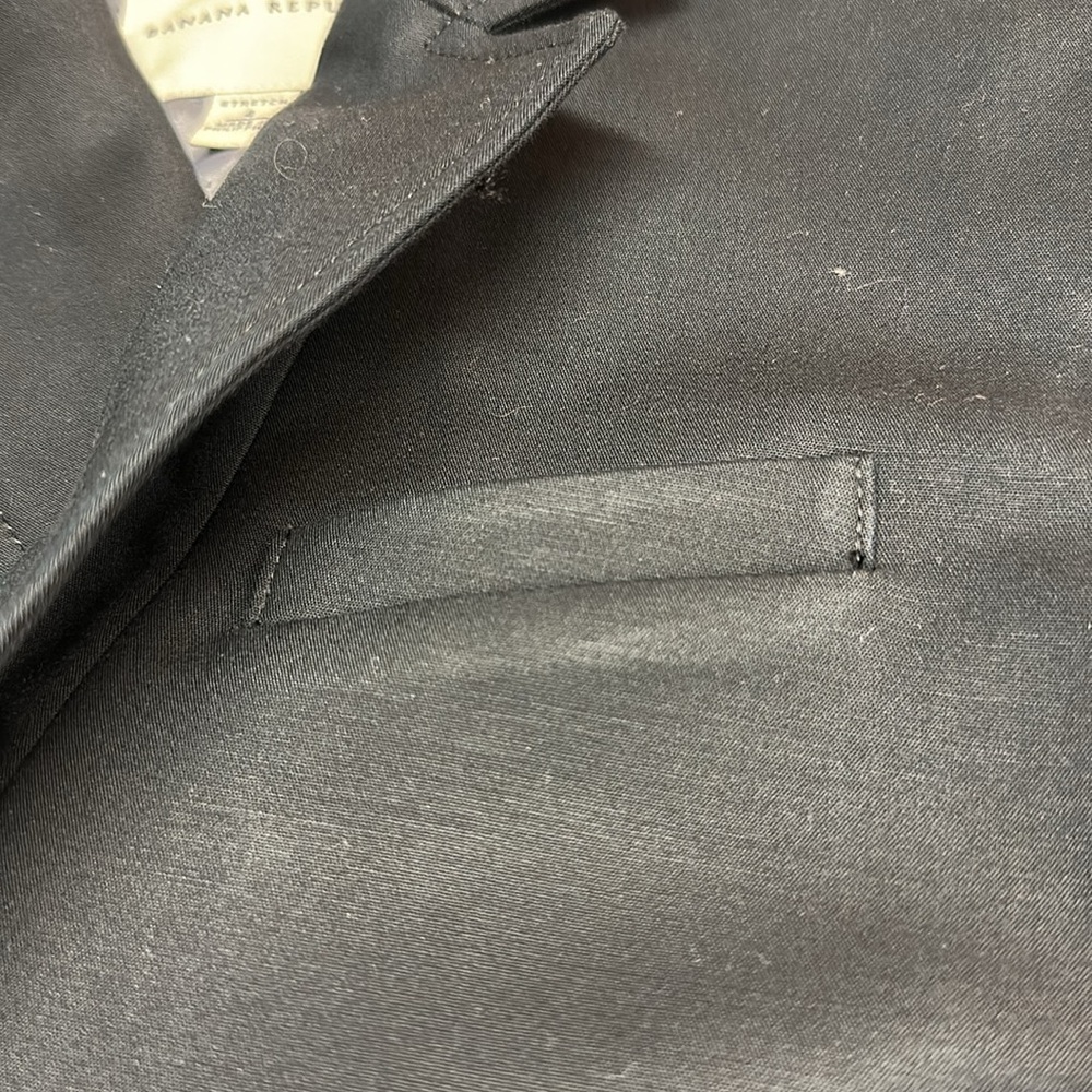 Banana Republic Black Stretch Sleek Cotton/Lyocell Lightweight Jacket Blazer S4 - Picture 10 of 10
